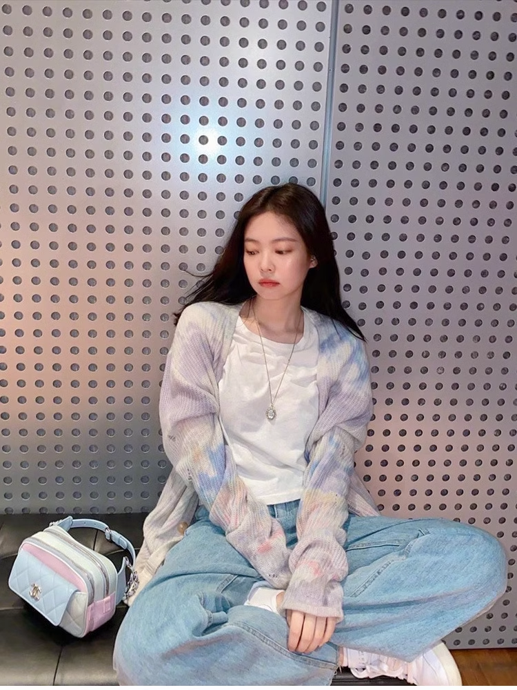 Jennie Tie-dye knit cardigan-Blackpink Jennie