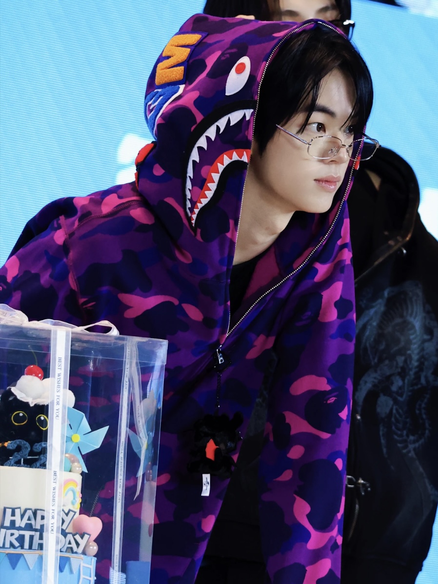 TWS Dohoon Camo Bape shark Print inspired zip up oversized hoodie jacket