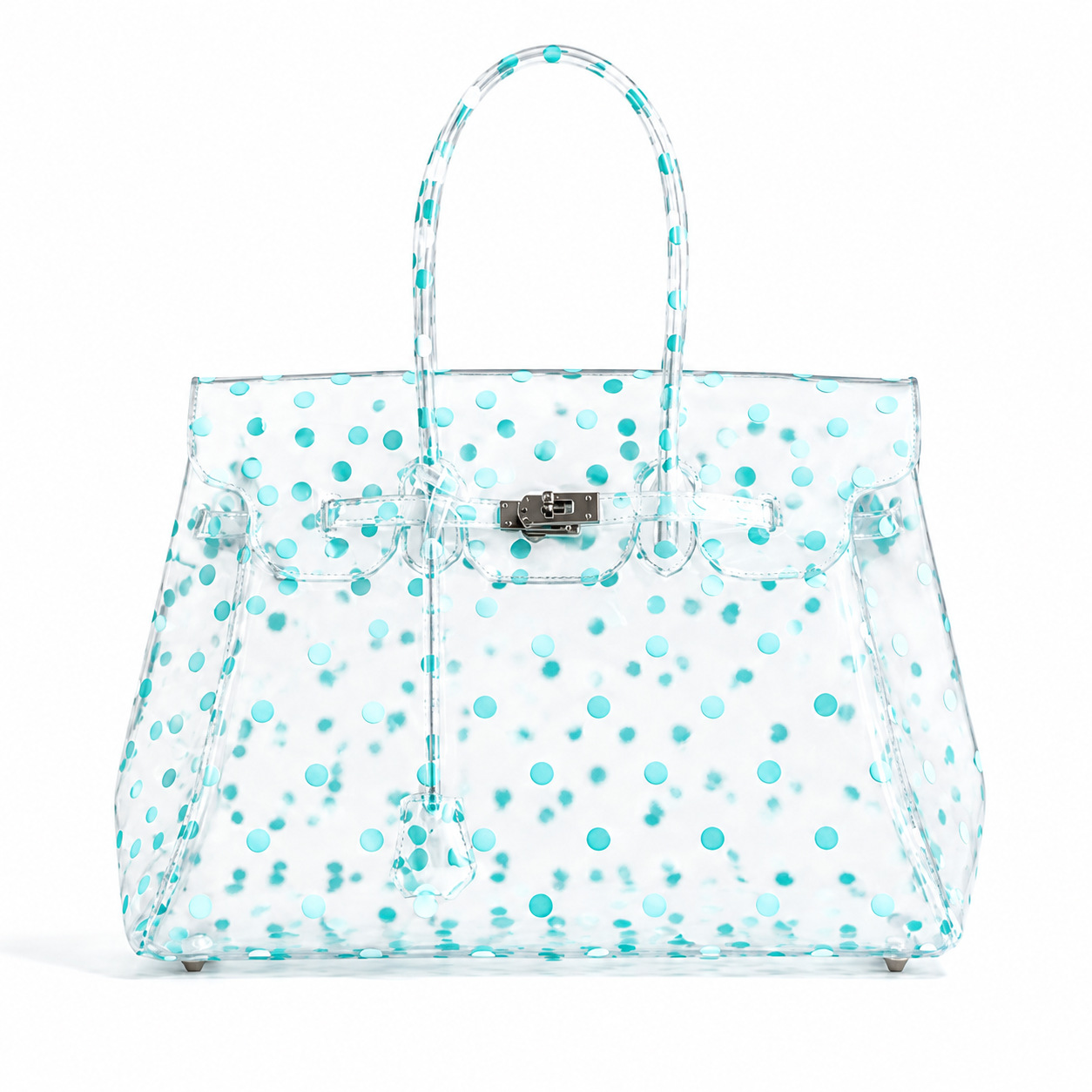 Transparent Green Polka Dot TPU Jelly Tote Bag jellyfirkin bag-jelly bag