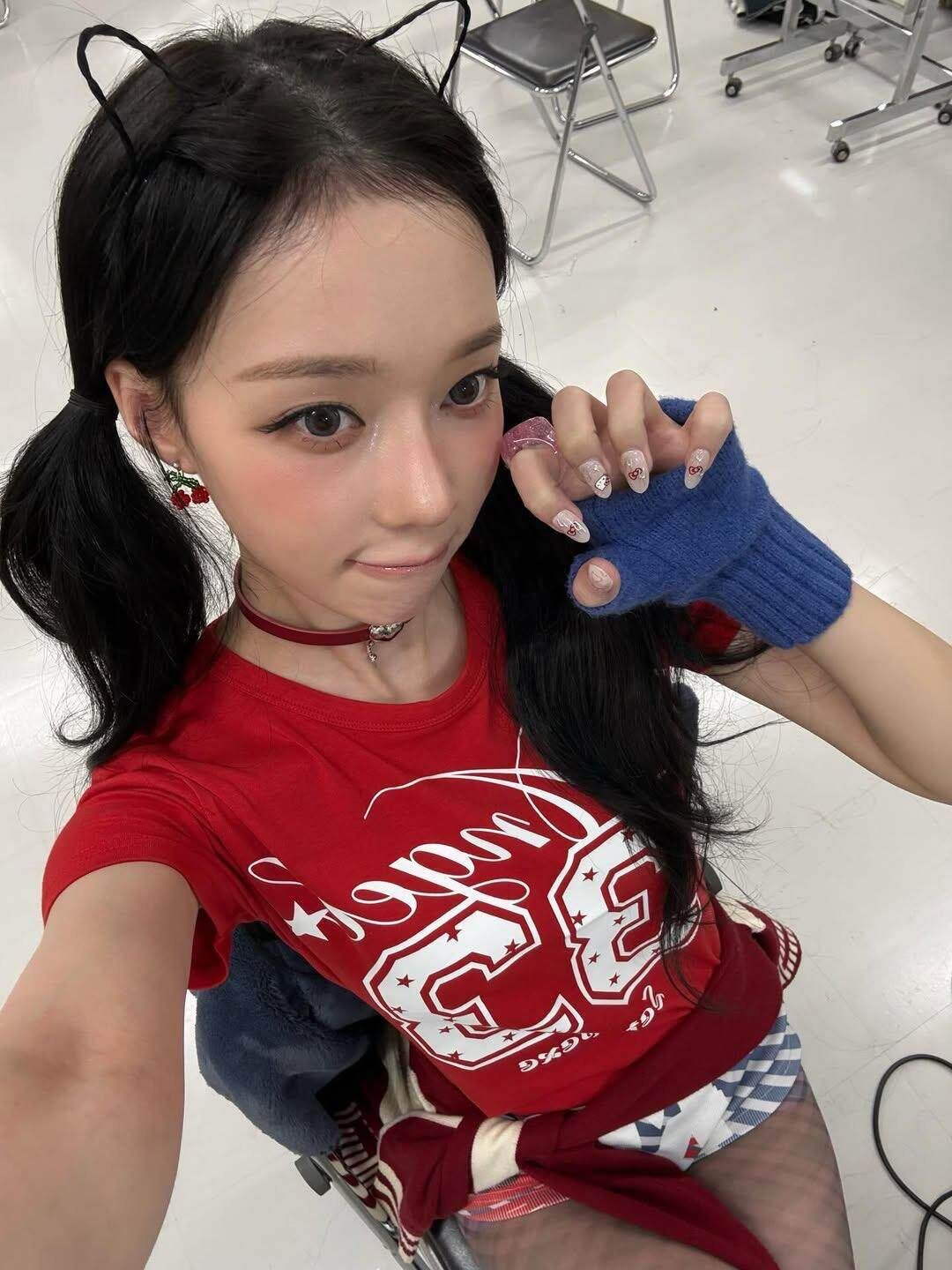 Aespa Winter Inspired Angel 33 Red Crop Top Tee