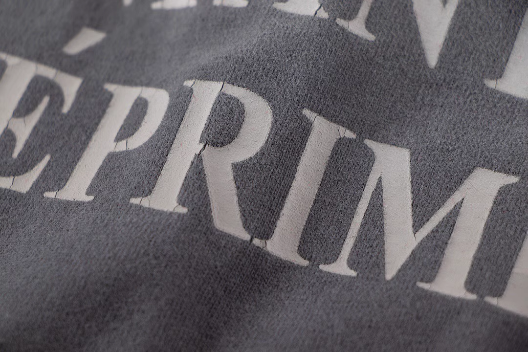 Distressed Washed Grey Keywords Short Sleeve T-shirt