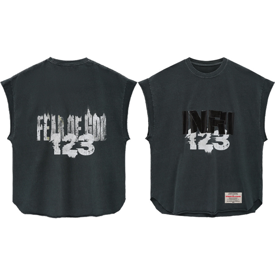 Seventeen DK Inspired Washed Grey Sleeveless Tee