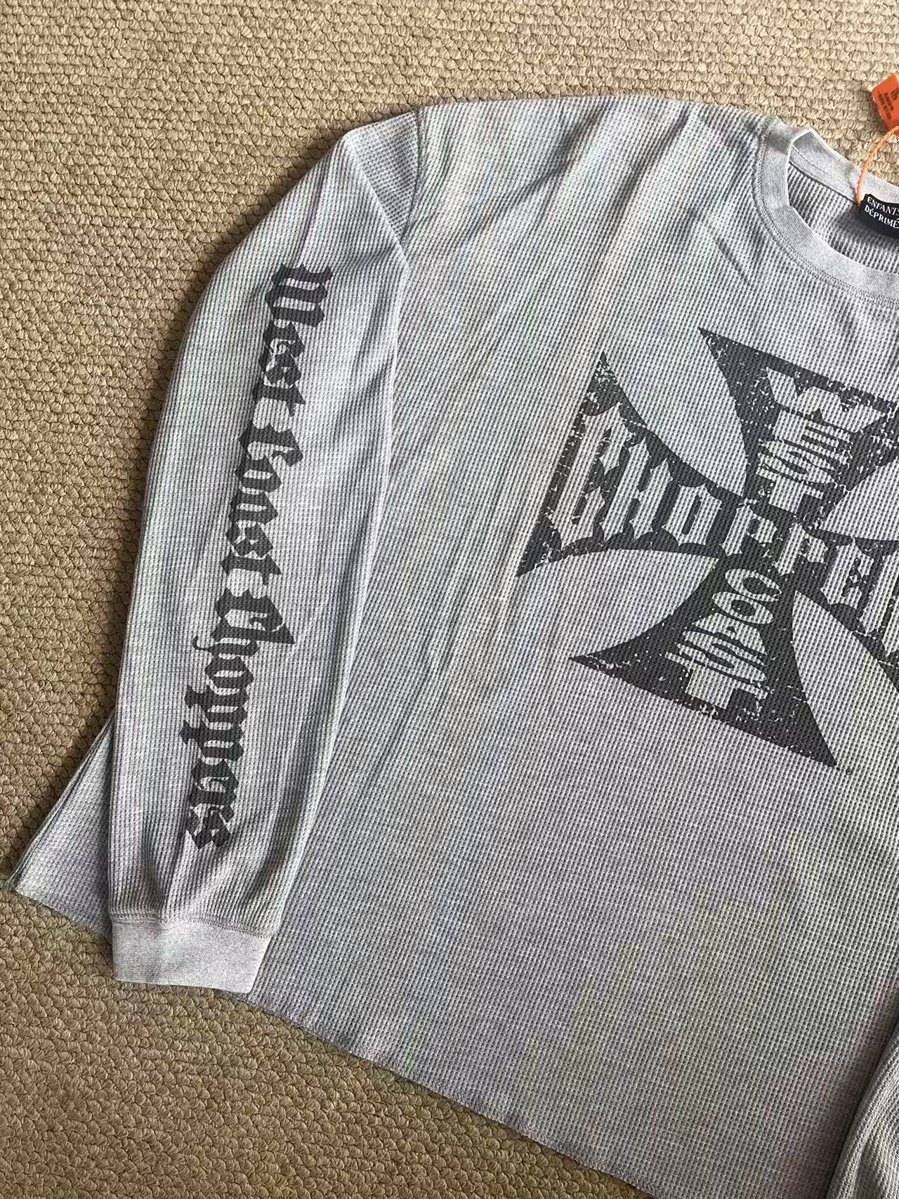 Boynextdoor Woonhak Inspired Vintage Cross Graphic Waffle Thermal Long Sleeve