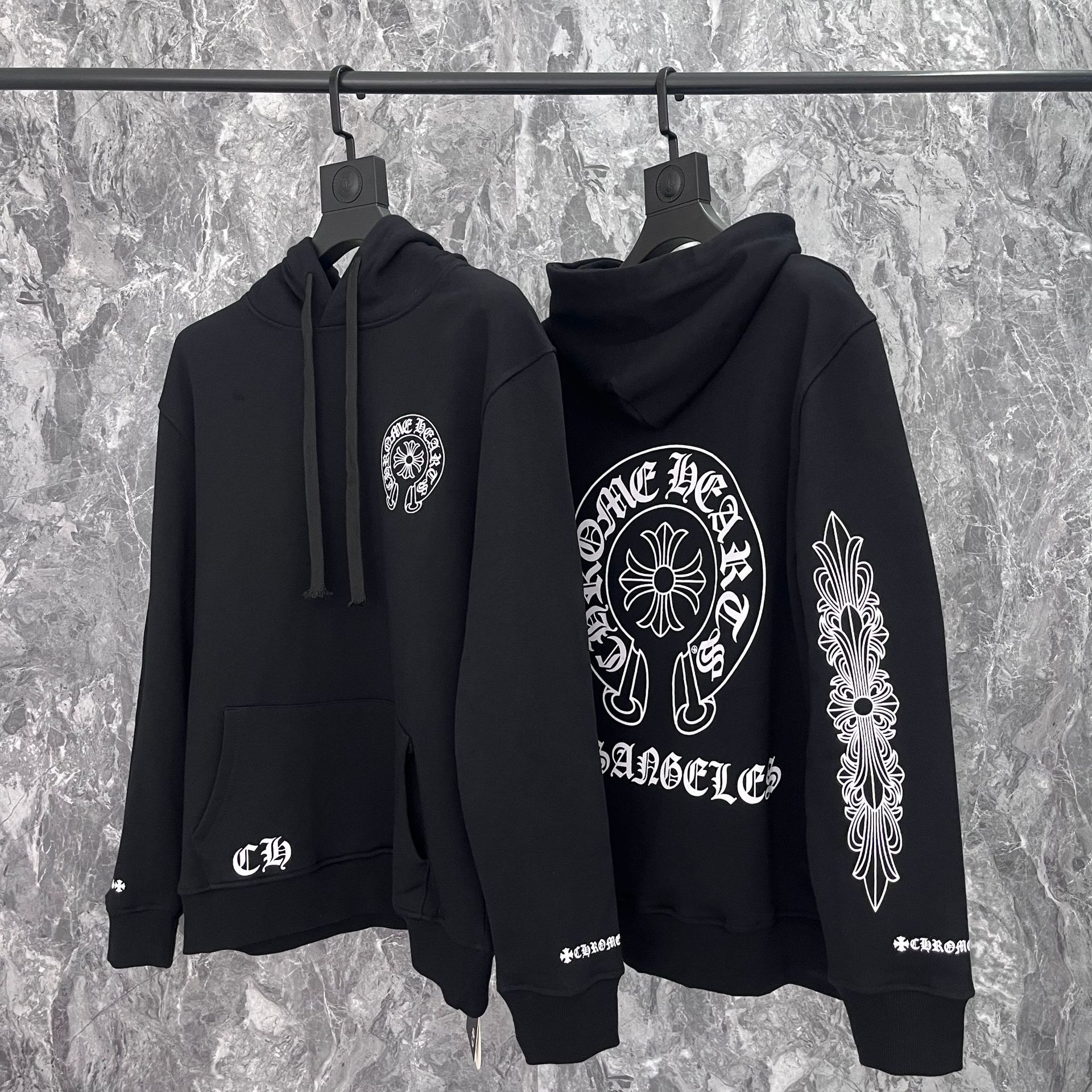 Ateez Wooyoung Inspired Chrome Hearts Style Cross Print Hoodie