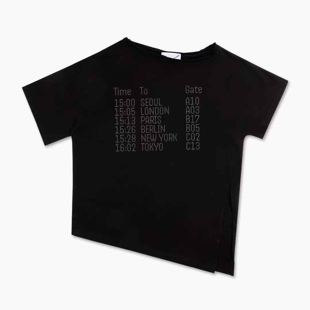 Aespa Winter Inspired Sparkle Letter Off-Shoulder Tee