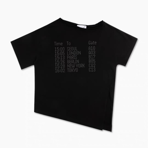 Aespa Winter Inspired Sparkle Letter Off-Shoulder Tee