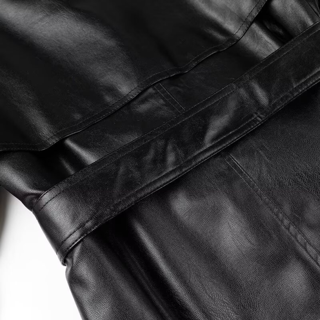 Dark Style Long Leather Jacket-Ateez outfit inspiration ATINY