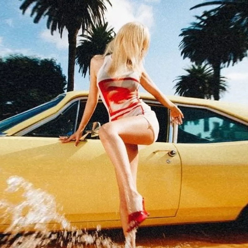 Blackpink Jennie Inspired Sleeveless Graphic Dress