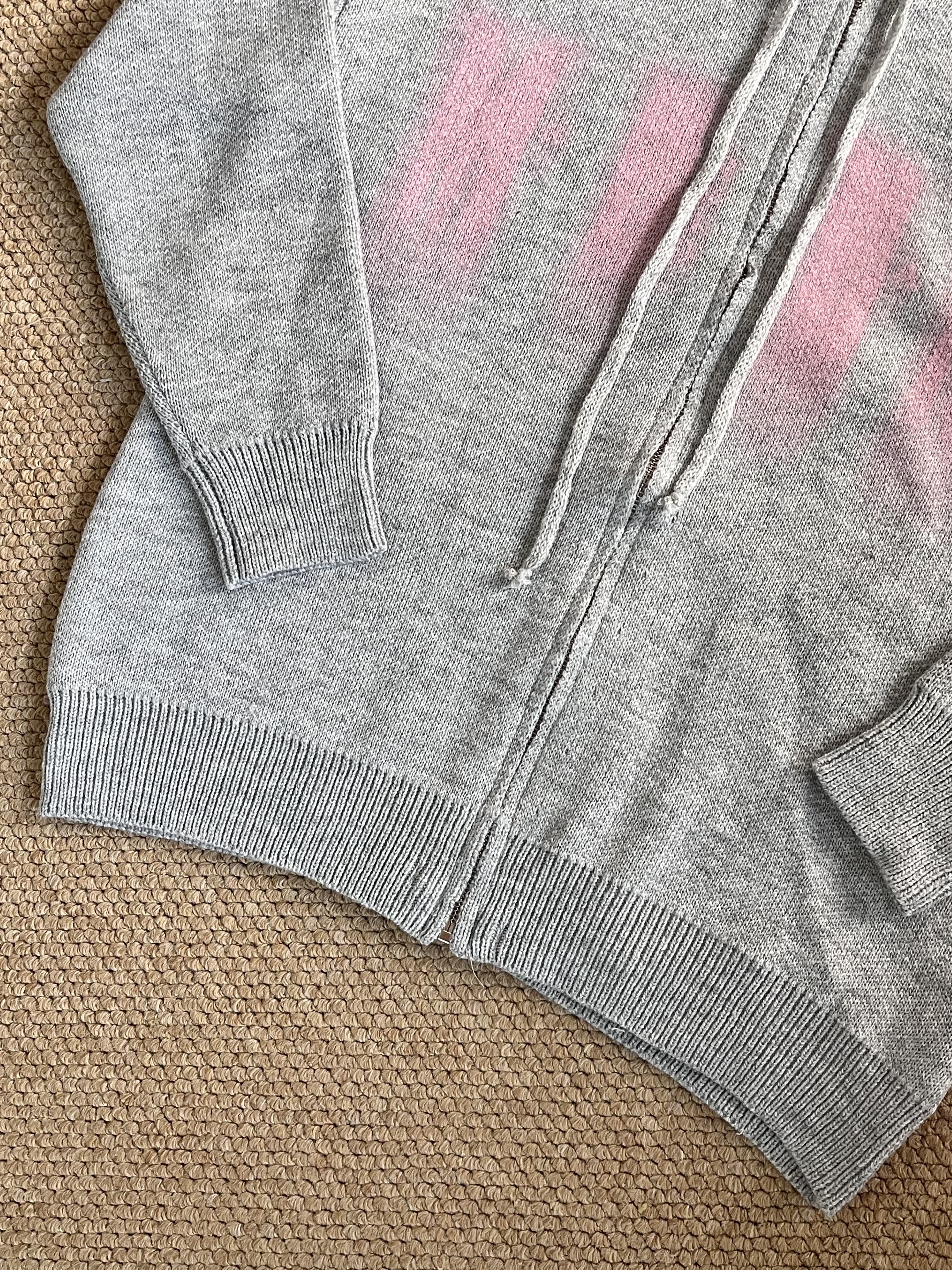 Enhypen Sunoo inspired Grey Pink Cardigan Phantom Sweater Jacket