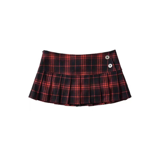Plaid Low Waisted Short Skirt-Straykids concert outfitidea for STAY