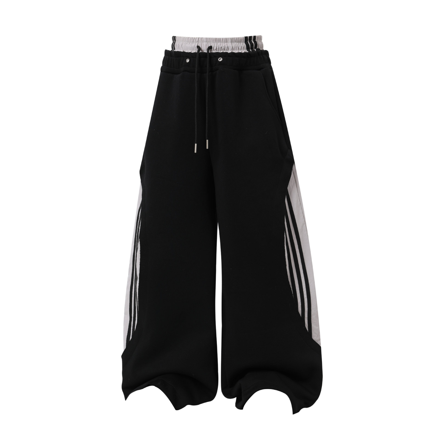 Enhypen Jay Inspired Deconstructed Double Waistband Three-Stripe Sweatpants