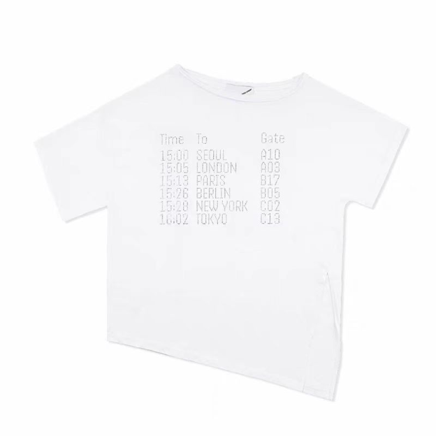 Aespa Winter Inspired Sparkle Letter Off-Shoulder Tee