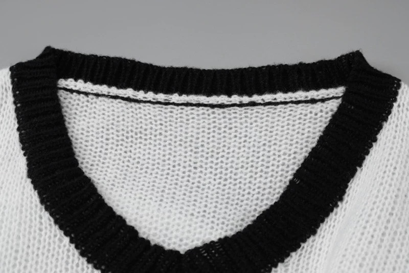 Black White See Through Knitted Sweater inspired Vernon Seventeen