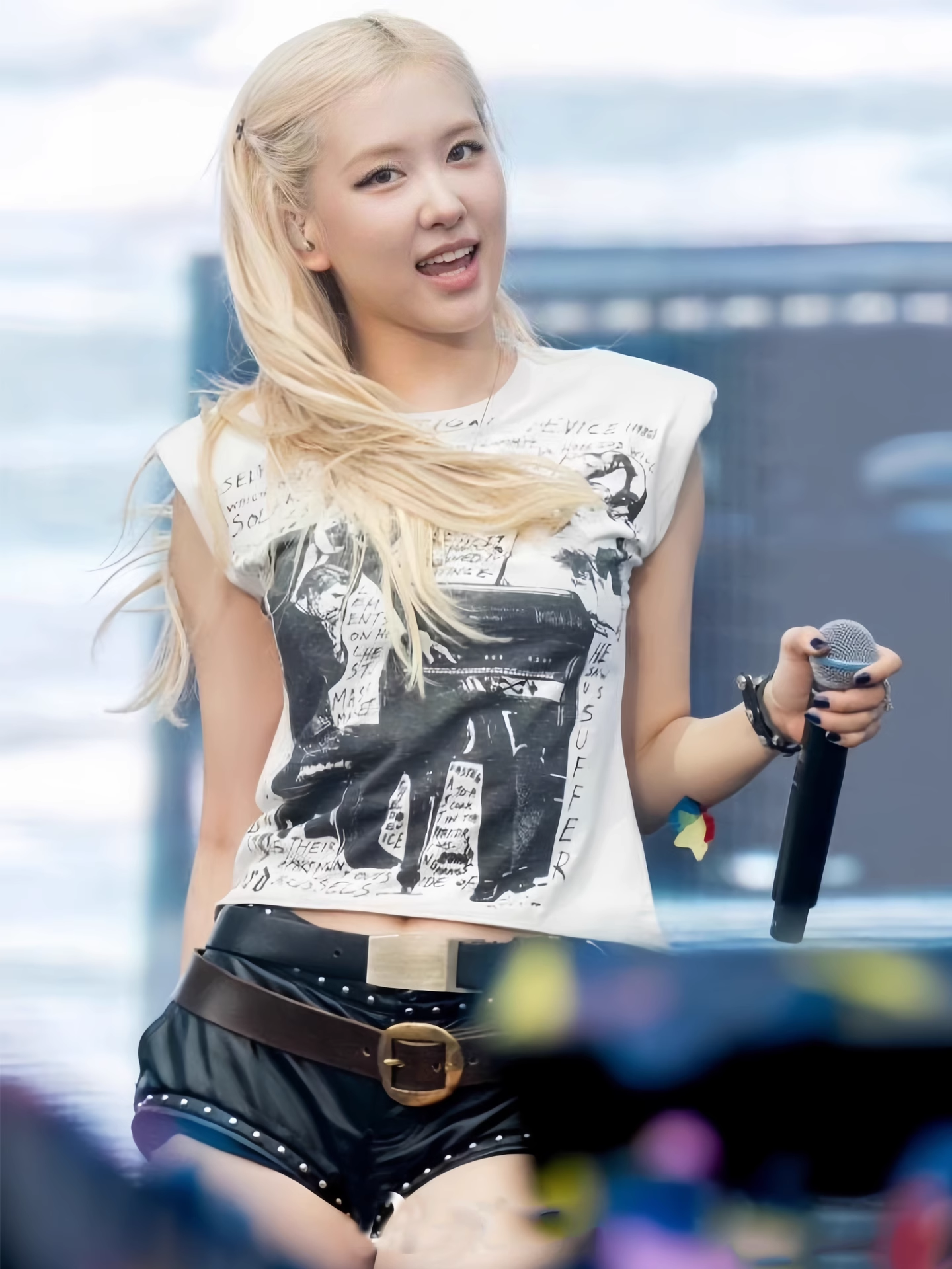 Blackpink Rose Inspired White Graphic Tee