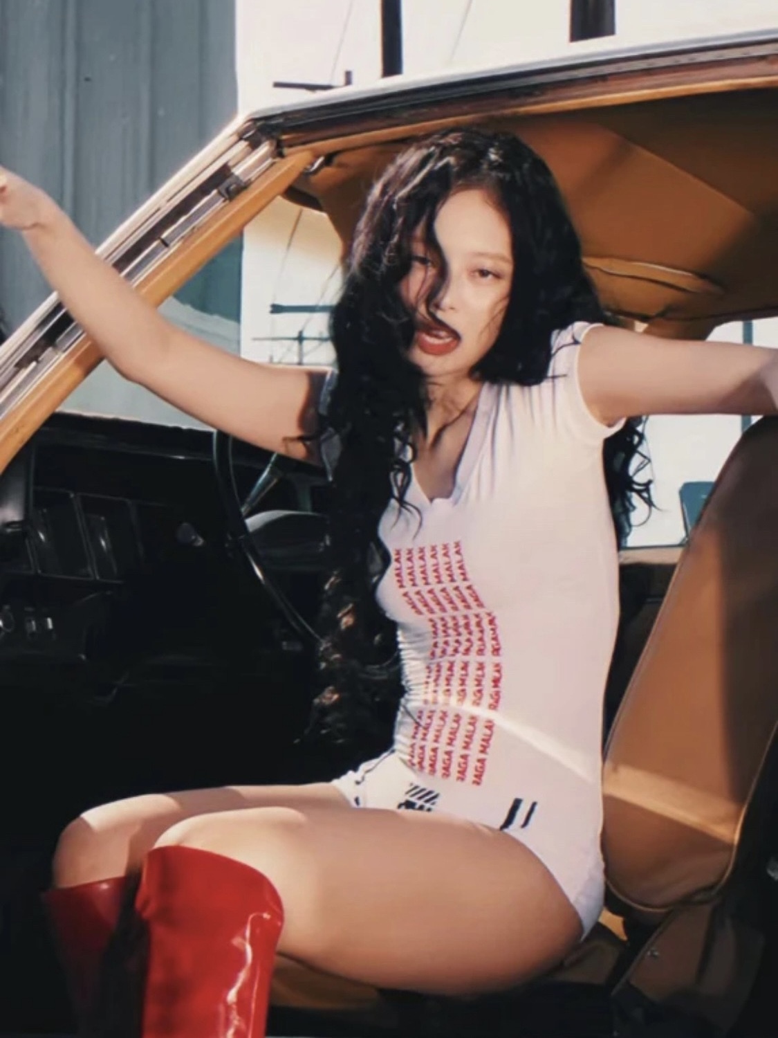 Blackpink Jennie Inspired Letter Print Fitted Tee  
