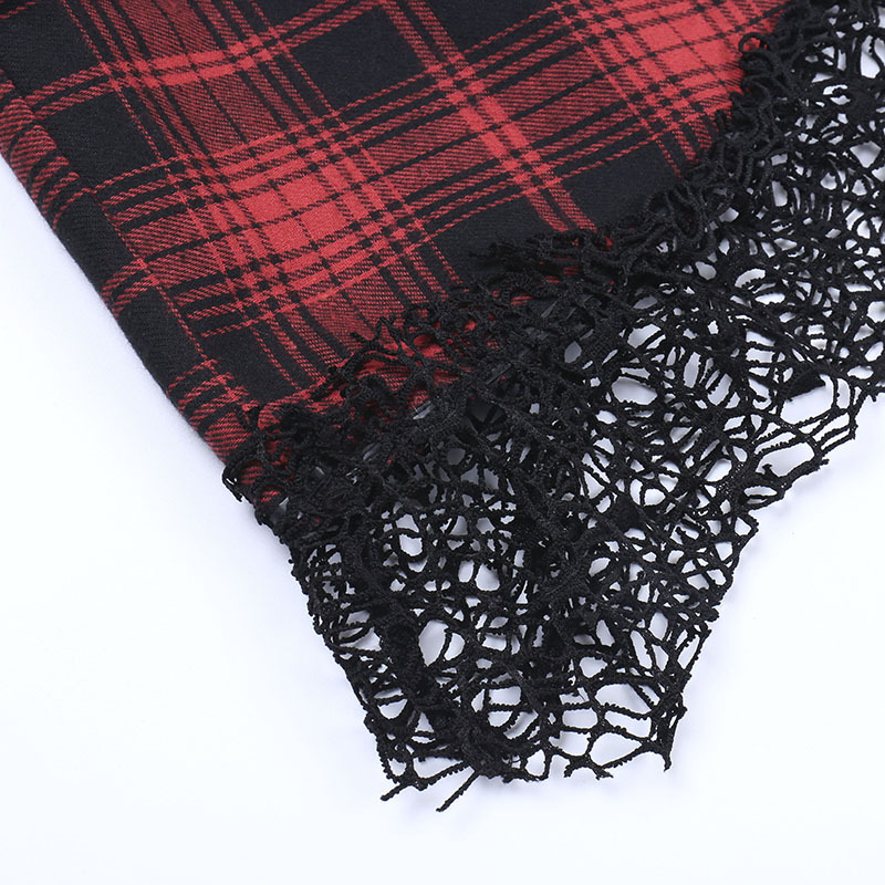 Red Plaid Lace Tube Dress-Straykids concert outfitidea for STAY