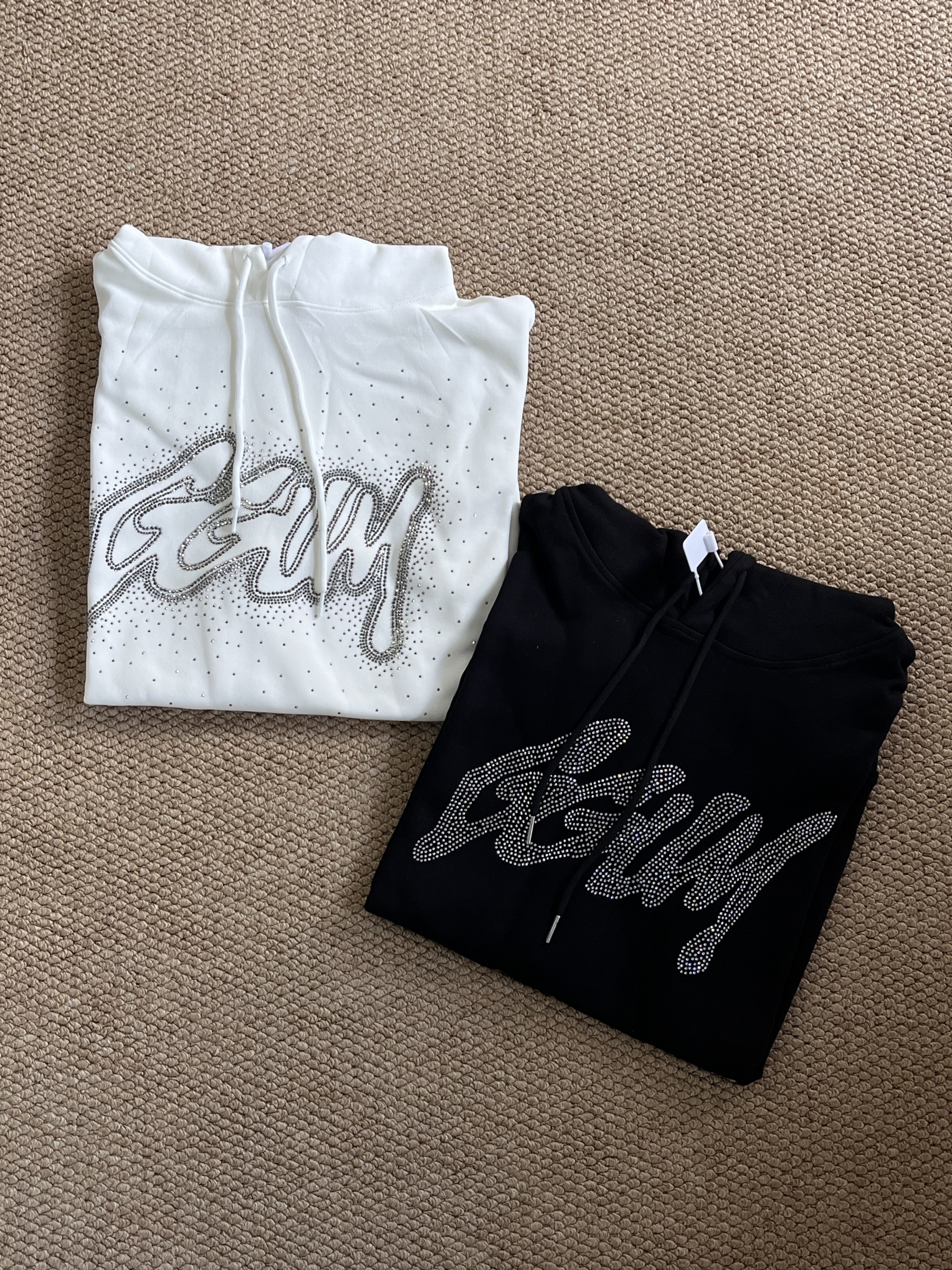 TXT Yeonjun -White GGUM Rhinestone inspired Hoodie