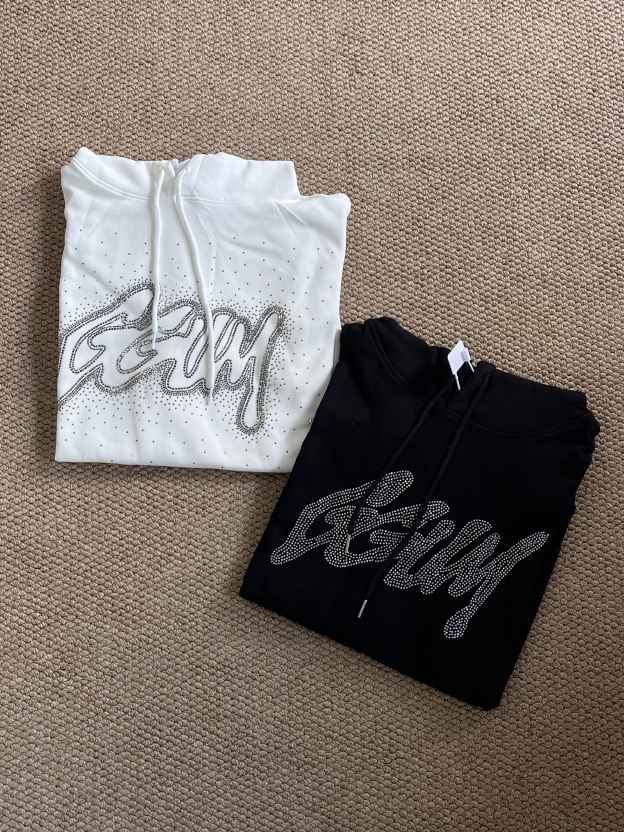 TXT Yeonjun -White GGUM Rhinestone inspired Hoodie