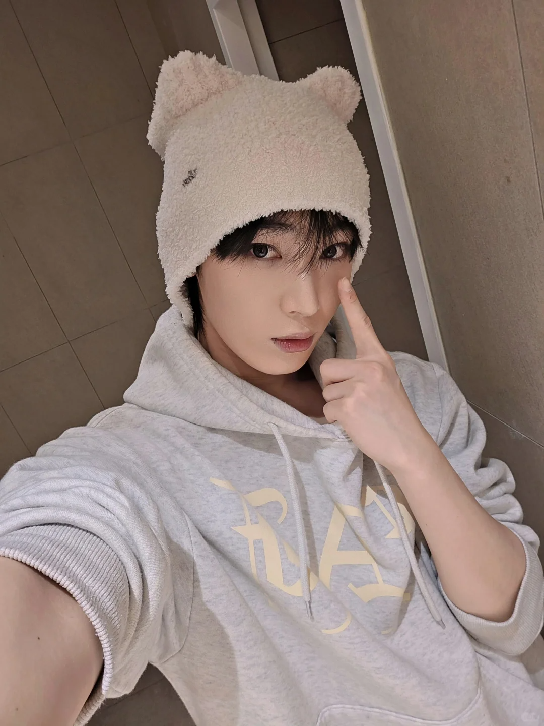 Enhypen Sunoo Artist Made Inspired Fuzzy Bear Beanie