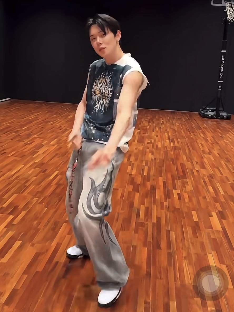 TXT Yeonjun Inspired Flame Print Wide Leg Pants