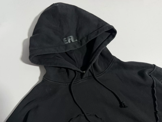 Heeseung Evan Inspired Black Swirl Washed Oversized Hooded Sweatshirt