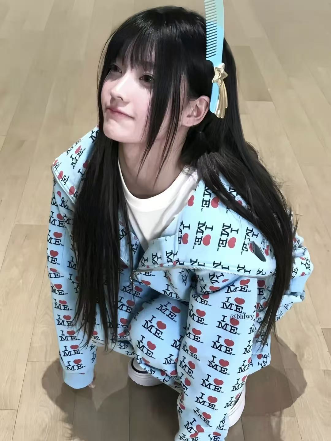 ILLIT NOT CUTE ANYMORE Inspired I HEART ME Print Tracksuit Set