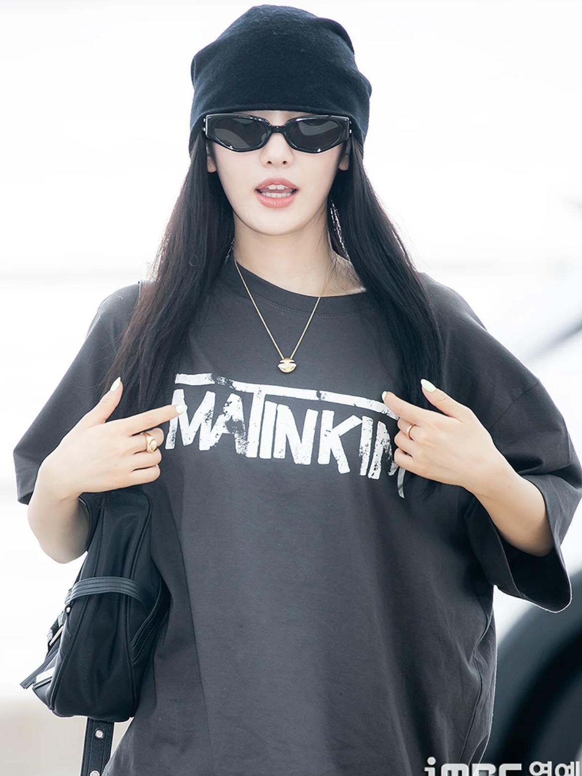 Aespa Ningning Inspired Logo Print Oversize Tee