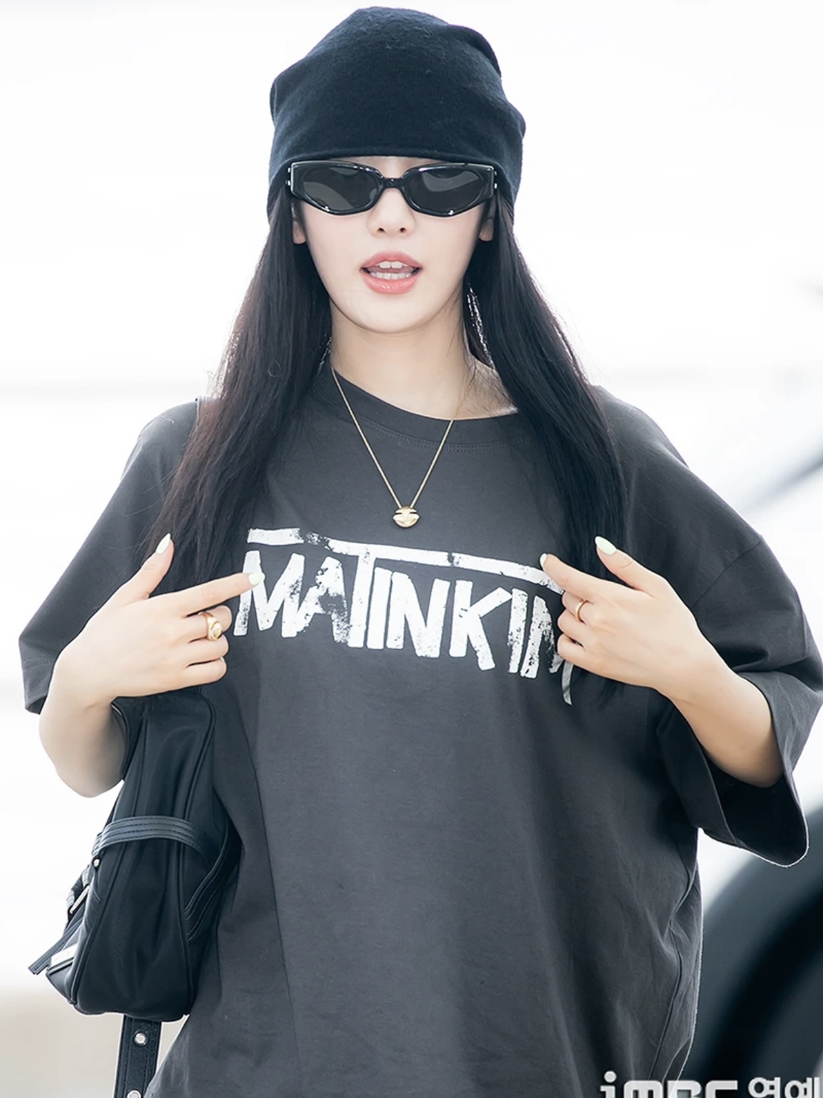 Aespa Ningning Inspired Logo Print Oversize Tee