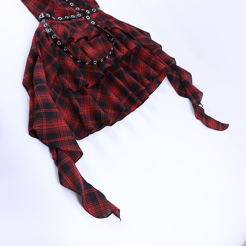 Red Plaid Tube Dress-Straykids concert outfitidea for STAY