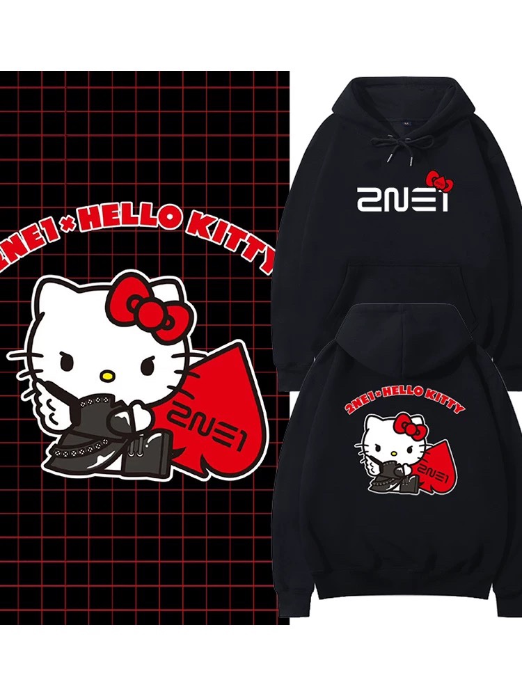 2NE1 15th Anniversary Hello Kitty Hoodie tshirt Set