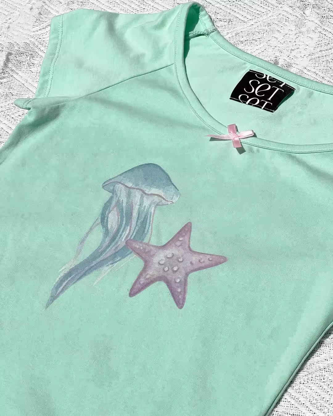 ILLIT Moka Inspired Mint Jellyfish Tee