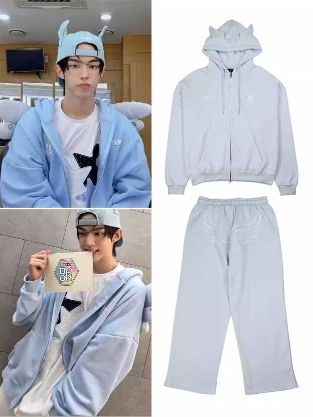 TWS Dohoon Inspired Bunny Ear Hoodie&Wing Sweatpants Set