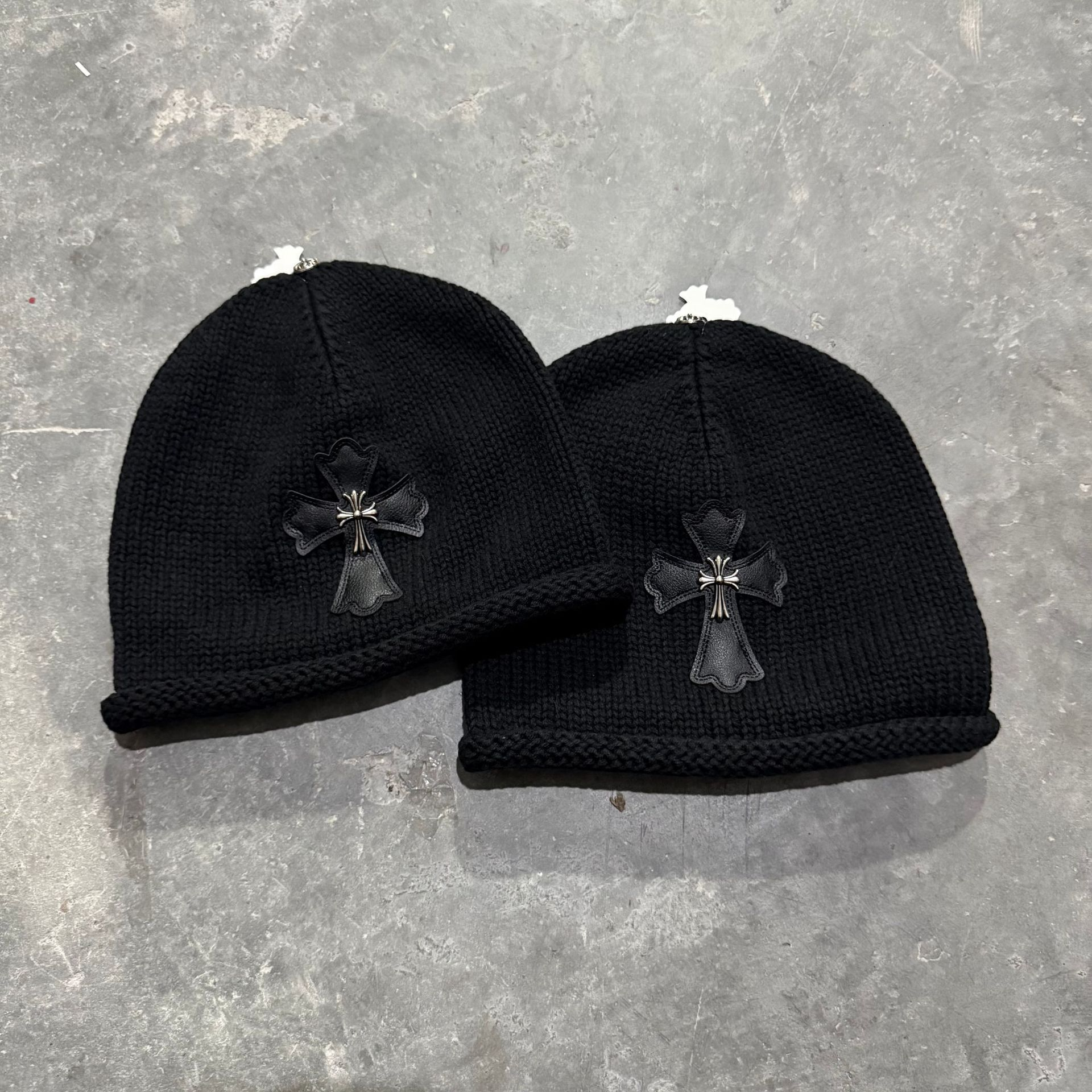 Enhypen NIKI inspired Chrome Hearts Style Cross Patch Knit Beanie