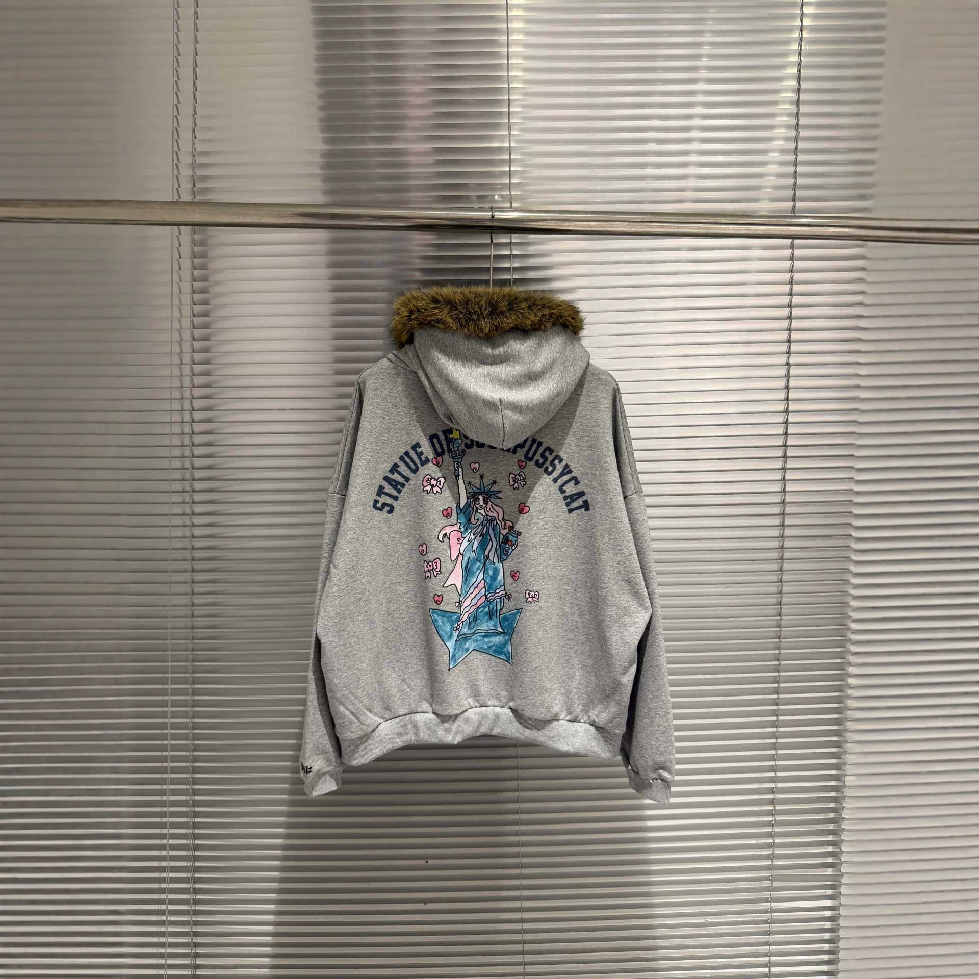 IVE Rei Inspired Grailz Style Parody Fur Zip Up Hoodie