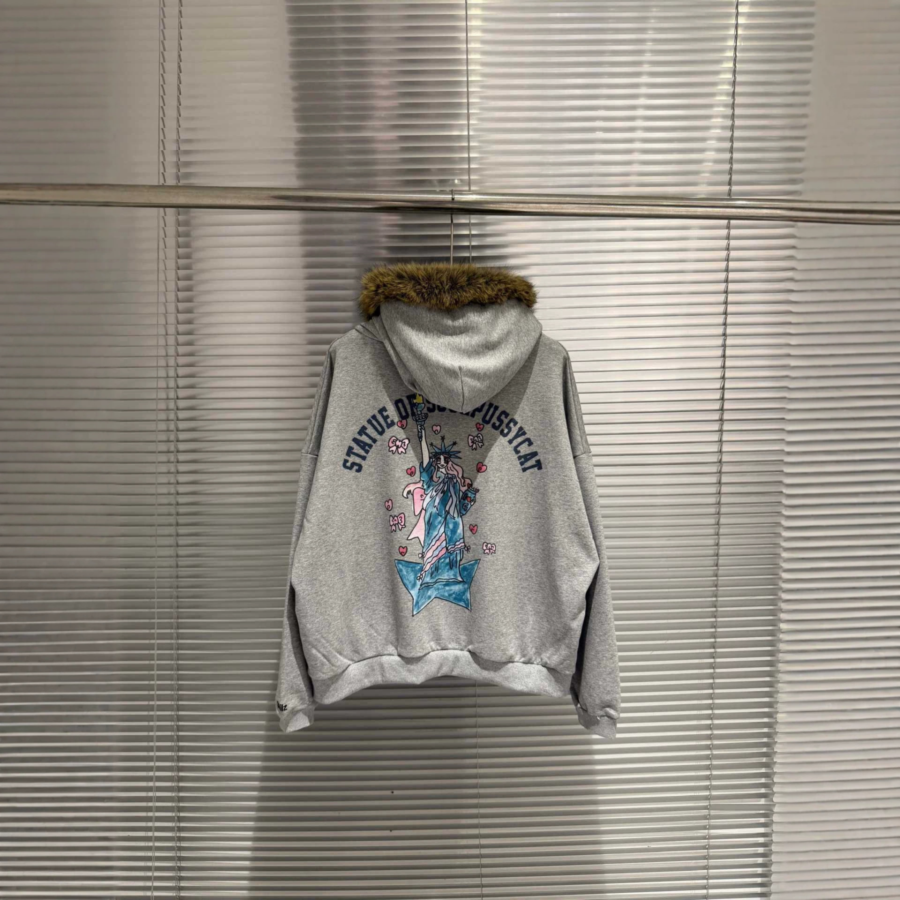 IVE Rei Inspired Grailz Style Parody Fur Zip Up Hoodie