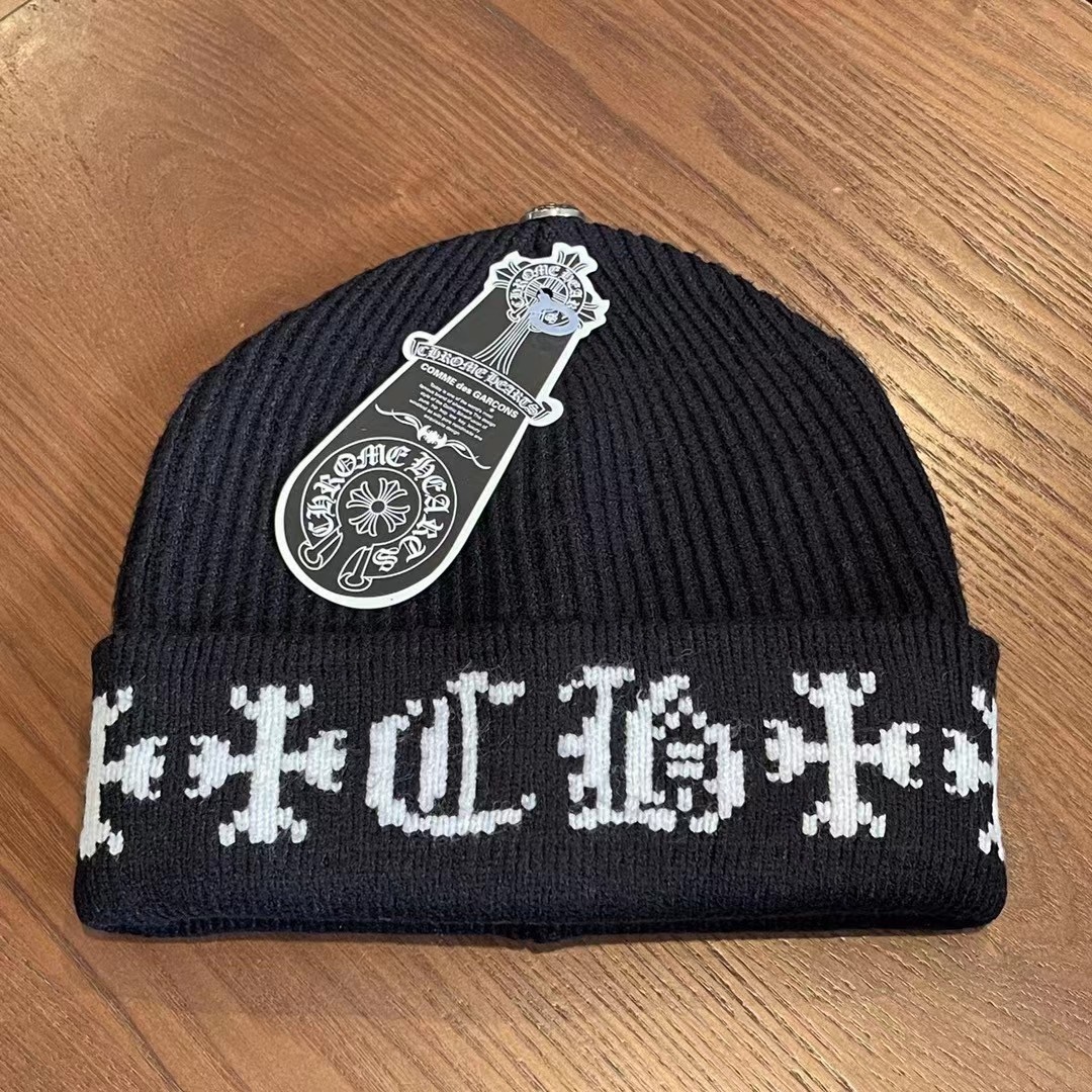 Enhypen NIKI inspired chrome hearts knit beanie hat