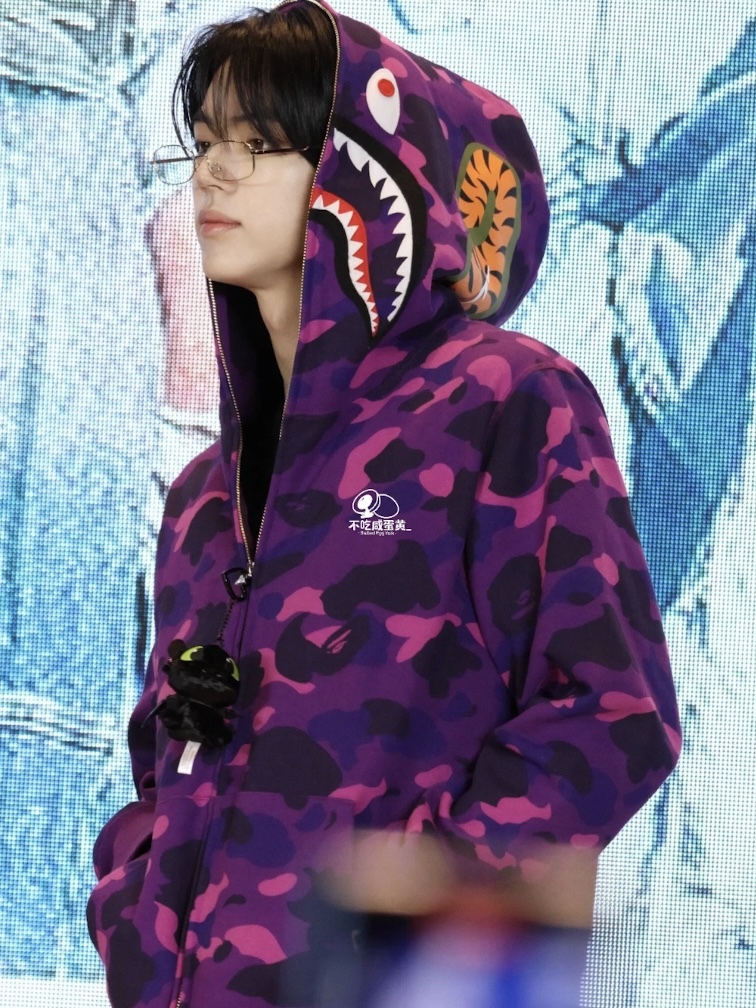 TWS Dohoon Camo Bape shark Print inspired zip up oversized hoodie jacket