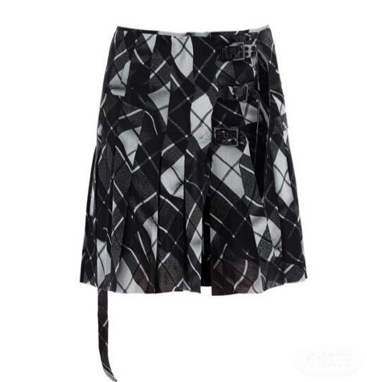 Blackpink Jennie Inspired Checkered Mesh Off-Shoulder Top&Deconstructed Skirt Set