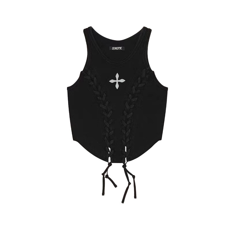 IVE JANG WONYOUNG inspired SMFK Deconstructed Baseball Tactical Vest Crop Top