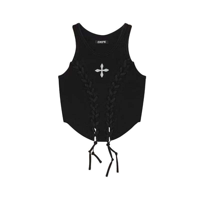 IVE JANG WONYOUNG inspired SMFK Deconstructed Baseball Tactical Vest Crop Top