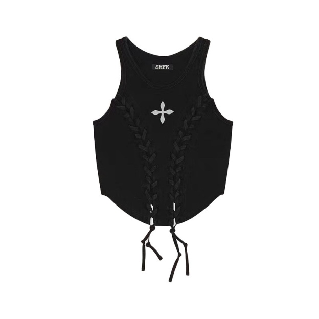 IVE JANG WONYOUNG inspired SMFK Deconstructed Baseball Tactical Vest Crop Top