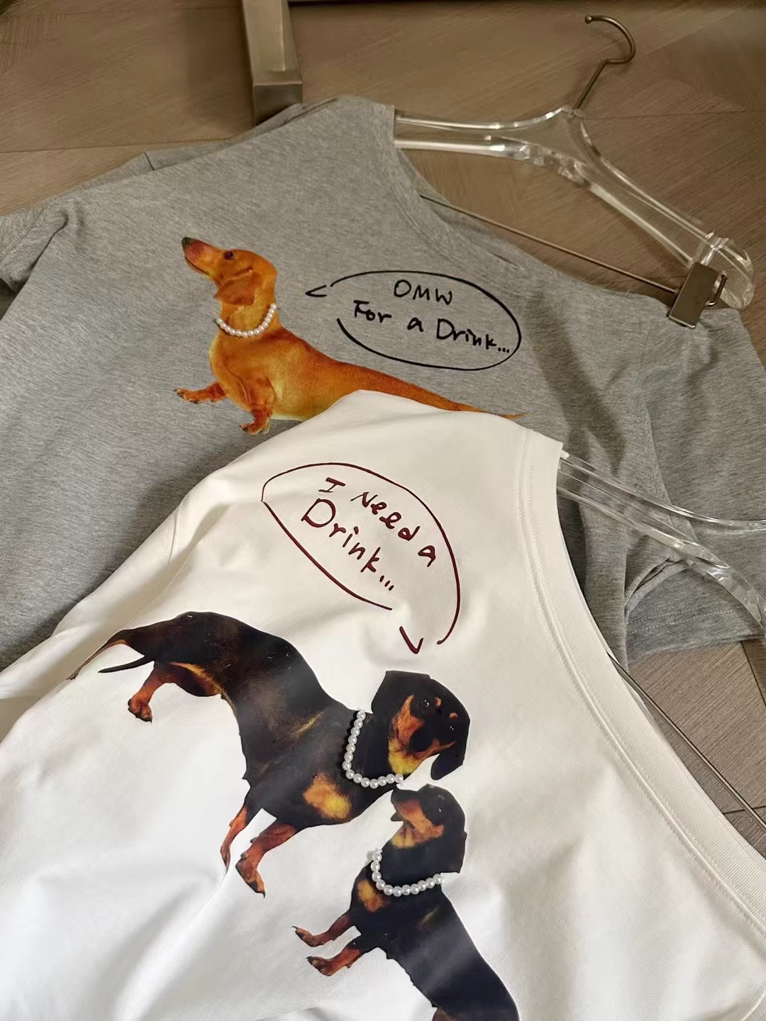 TWICE Nayeon Inspired Off Shoulder Dachshund Graphic Tee