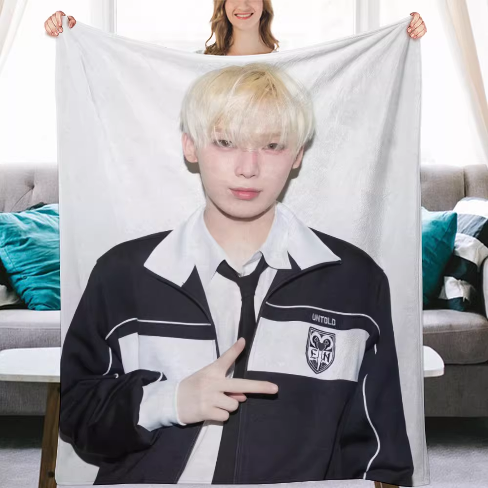 Enhypen Sunoo Fanmade Flanne Blanket - Kpop Concert Fan Blanket