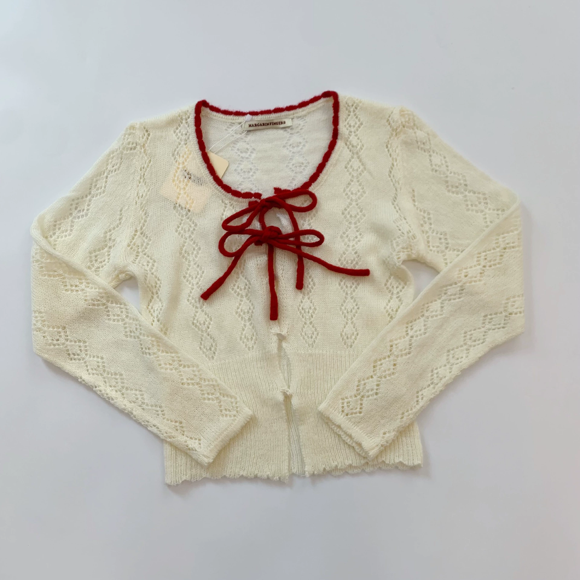 Bow Tie Slim Short Knit Cardigan-IVE Wonyoung