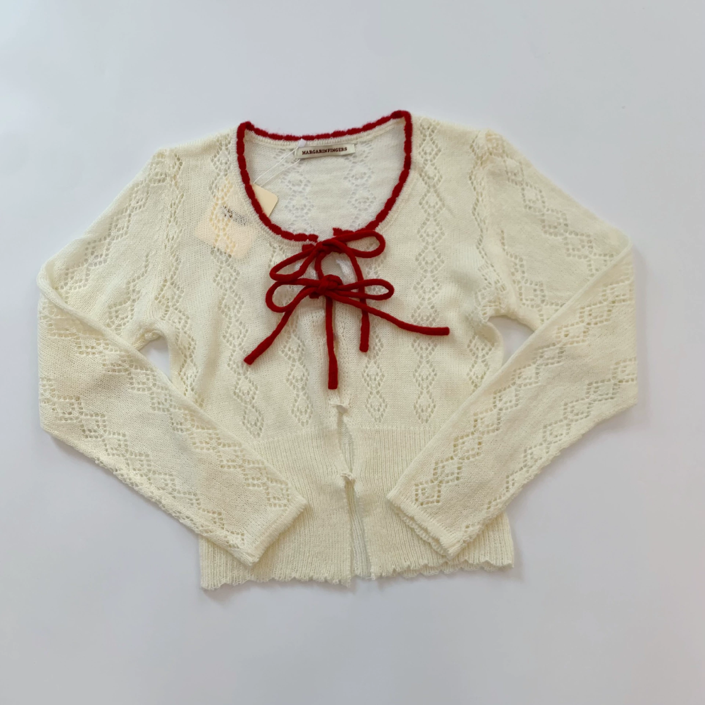 Bow Tie Slim Short Knit Cardigan-IVE Wonyoung