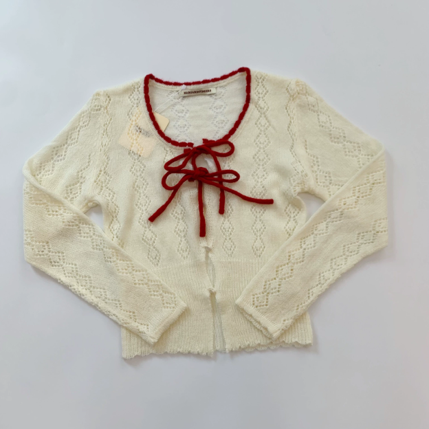 Bow Tie Slim Short Knit Cardigan-IVE Wonyoung
