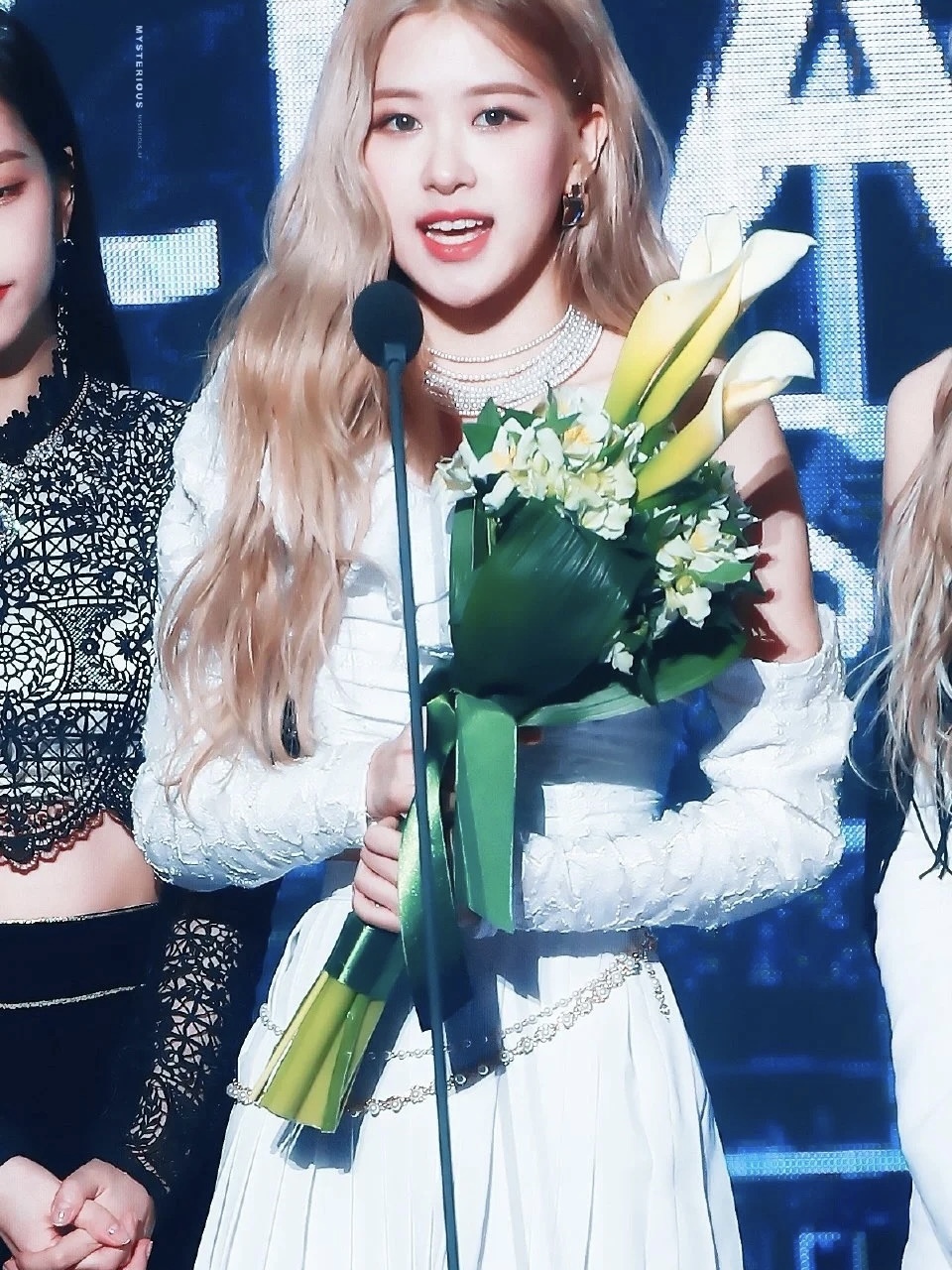 Blackpink Rose Inspired One Shoulder Lace Crop Top Pleated Skirt Set