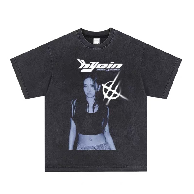 Newjeans Custom Member Printed Retro Washed T-Shirt