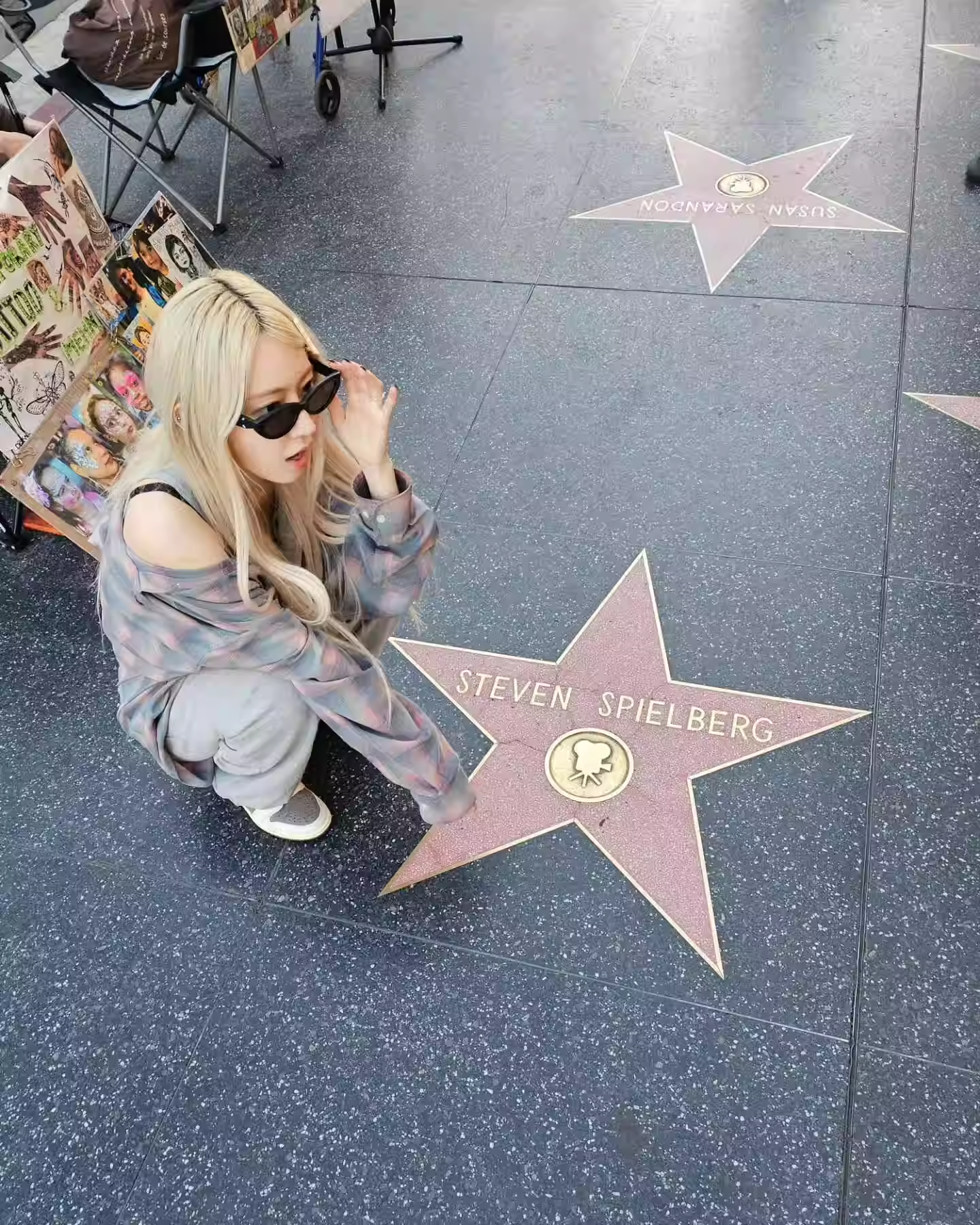 LE SSERAFIM Sakura& BABYMONSTER Ahyeon Inspired Colorblock Plaid Shirt