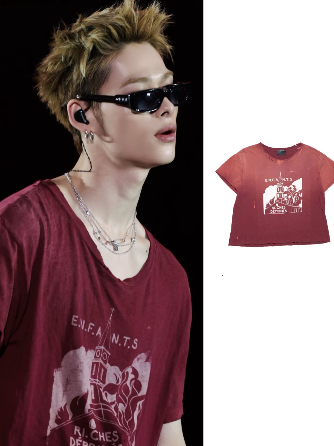 Enhypen NiKI inspired ERD red print tshirt-NI-KI